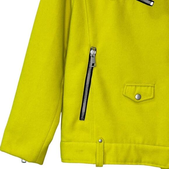 Avec Les Filles Long Sleeve Zip Double Face Biker Jacket Yellow Women's Large - Picture 9 of 12